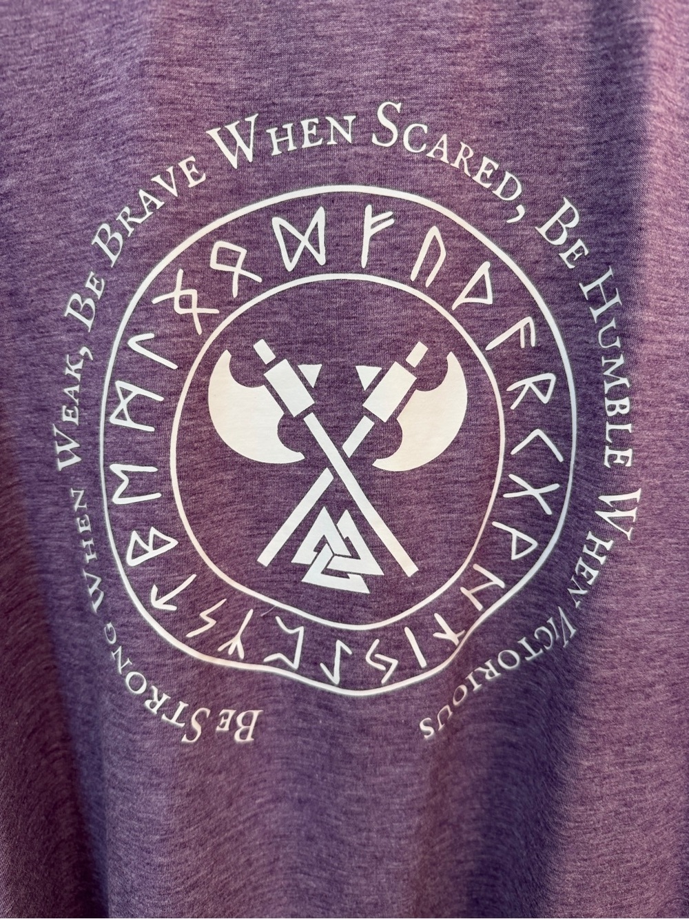Purple Graphic Women's T-Shirt with Viking Axe Design